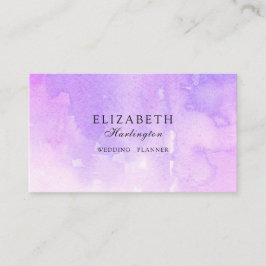 Rosa und lila Wasserfarbe. Lavendelkarte. Modern Visitenkarte