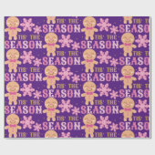 Rosa und Lila Weihnachten Geschenkpapier (Flach)