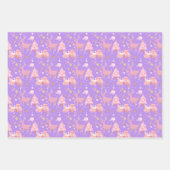 Rosa und Lila Weihnachtsgestaltung Geschenkpapier Set (Vorderseite)