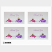 Rosa und Lila Weihnachtsschmuck Rechteckiger Aufkleber (Blatt)