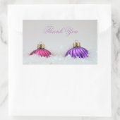 Rosa und Lila Weihnachtsschmuck Rechteckiger Aufkleber (Tasche)