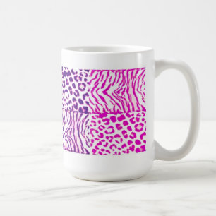 Rosa und Lila Wildtiermuster Kaffeetasse