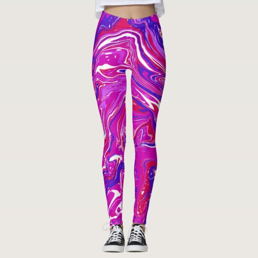Rosa und Lila Wirbel Leggings (Vorderseite)