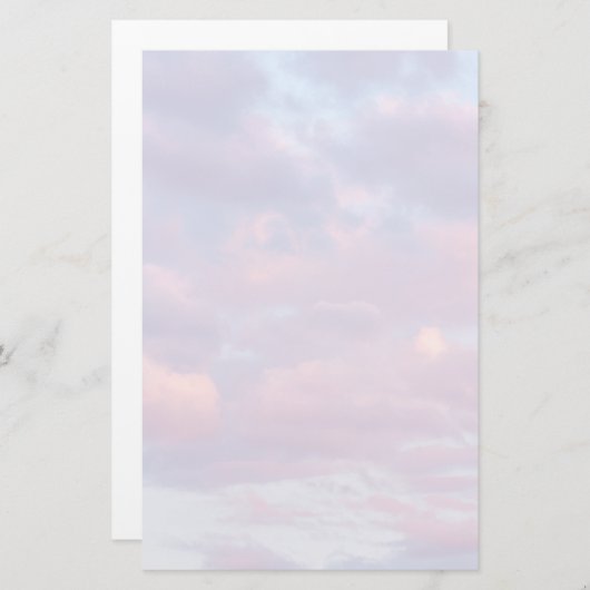 Rosa und Lila Wolken Briefpapier (Vorne/Hinten)