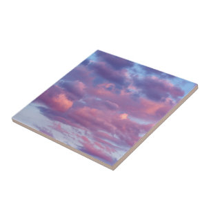 Rosa und Lila Wolken Fliese