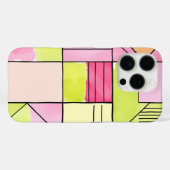 Rosa und Limettengrün Patchwork abstrakt Case-Mate iPhone Hülle (Rückseite (Horizontal))