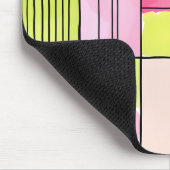 Rosa und Limettengrün Patchwork abstrakt Mousepad (Ecke)