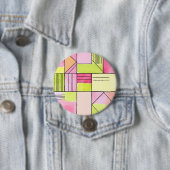 Rosa und Limettengrüne Patchwork-Abstraktion Button (Beispiel)