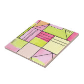 Rosa und Limettengrüne Patchwork-Abstraktion Fliese (Seite)