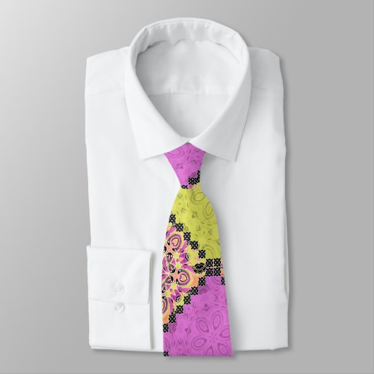 Rosa und Limon , Patchwork Krawatte (Gebunden)