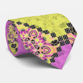 Rosa und Limon , Patchwork Krawatte (Gerollt)