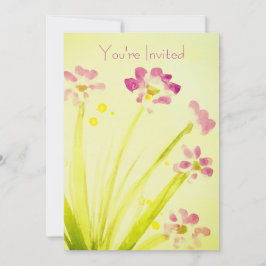 Rosa und Limone Blüten Einladung