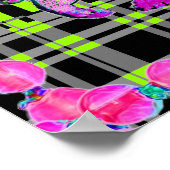 Rosa und Limone Tiger-Grafik Poster (Ecke)
