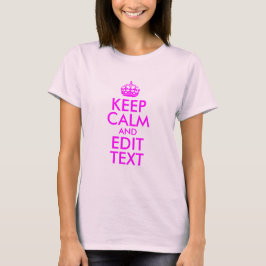 Rosa und Magenta Behielt Ruhe und Text bearbeiten T-Shirt