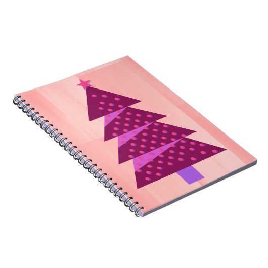 Rosa und Magenta Christmas Tree Art Journal Notizblock (Rechte Seite)