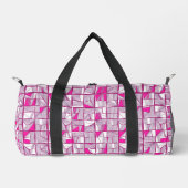 Rosa und Magenta geometrisches Blockmuster Duffle Bag (Vorderseite)
