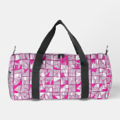 Rosa und Magenta geometrisches Blockmuster Duffle Bag (Rückseite)