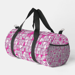 Rosa und Magenta geometrisches Blockmuster Duffle Bag