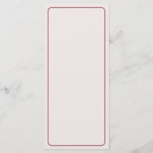 Rosa und Magenta Stiefmütterchen Hochzeitsmenü Menükarte (Rückseite)