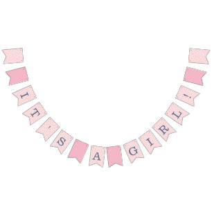 Rosa und Marine-Babyparty Wimpelkette