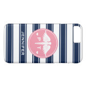 ROSA UND MARINE-STREIFEN-KÖRPERLICHE THERAPIE PINT Case-Mate iPhone HÜLLE (Rückseite (Horizontal))