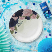 Rosa- und Marinebarten Pappteller (Party)