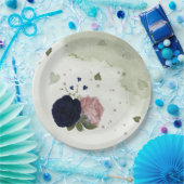 Rosa- und Marinebarten Pappteller (Party)