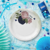 Rosa- und Marinebarten Pappteller (Party)