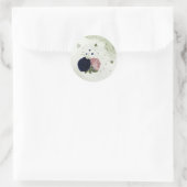 Rosa- und Marinebarten Runder Aufkleber (Tasche)
