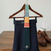 rosa und marineblau Streifen-Muster monogramiert Krawatte