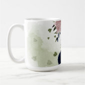 Rosa und marineblaue Blumen Kaffeetasse (Links)
