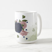 Rosa und marineblaue Blumen Kaffeetasse (VorderseiteRechts)