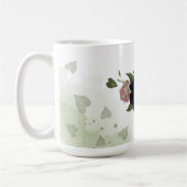 Rosa und marineblaue Blumen Kaffeetasse (Links)