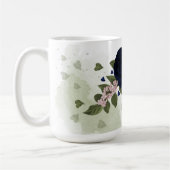 Rosa und marineblaue Blumen Kaffeetasse (Links)