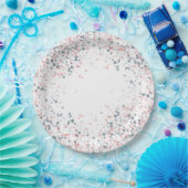 Rosa und Marineblauer Spritzer Pappteller (Party)