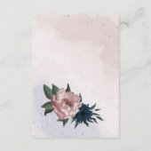 Rosa- und Marinehochzeit Blume Begleitkarte (Rückseite)