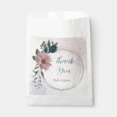 Rosa- und Marinehochzeit Blume Geschenktütchen (Vorderseite)