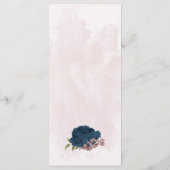 Rosa- und Marinehochzeit Blume Menükarte (Rückseite)