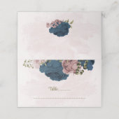 Rosa- und Marinehochzeit Blume Platzkarte (Außenseite Aufgefaltet)