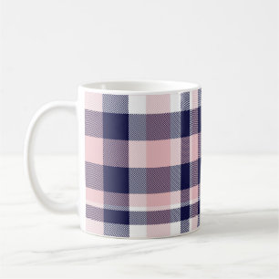 Rosa und Marineinfanterie Kariert, kariert, nahtlo Kaffeetasse