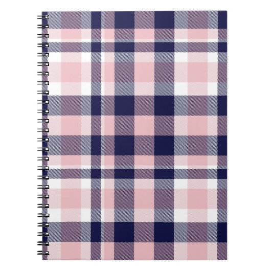 Rosa und Marineinfanterie Kariert, kariert, nahtlo Notizblock (Vorderseite)