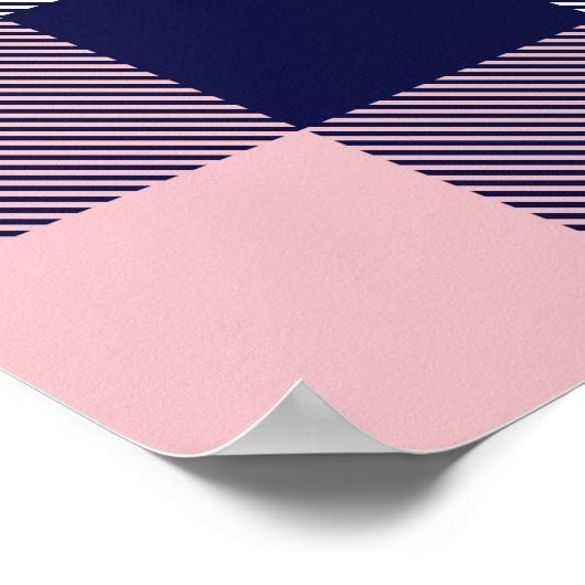 Rosa und Marineinfanterie Kariert, kariert, nahtlo Poster (Ecke)