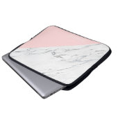 Rosa und Marmor Laptopschutzhülle (Vorne Knopf)