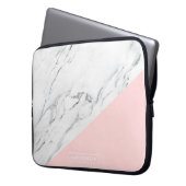 Rosa und Marmor Laptopschutzhülle (Vorderseite Links)