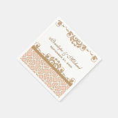 Rosa und marokkanische Hochzeit in Gold Serviette (Ecke)