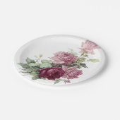 Rosa- und Maroon-Papierplatte Pappteller (Schrägansicht)