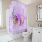 Rosa und Mauve Angel Wings im maurischen Hintergru Duschvorhang (Beispiel)