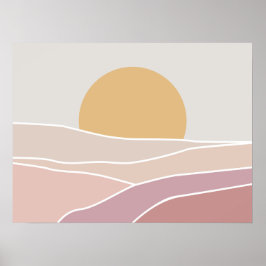 Rosa und Mauve Minimalistische Sonnenuntergang Kun Poster