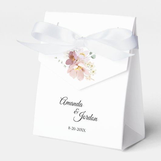 Rosa und Mauve Vintage Blumenzelt Geschenkschachtel (Vorderseite)