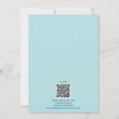 Rosa und milchig Mini-Floral-QR-Code Hochzeit Einladung (Rückseite)
